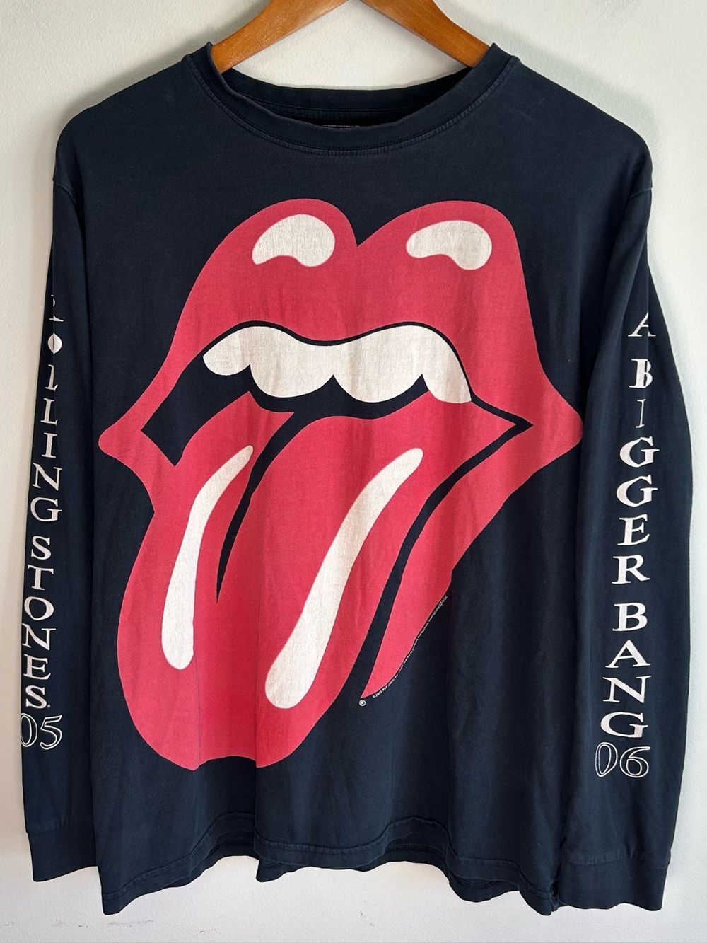 Vintage Rolling Stones A Bigger Bang Long Sleeve Tour Shirt Size M 2005-06 Black